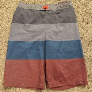 Cat & Jack boys size XL swim trunks (gray/blue/orange)